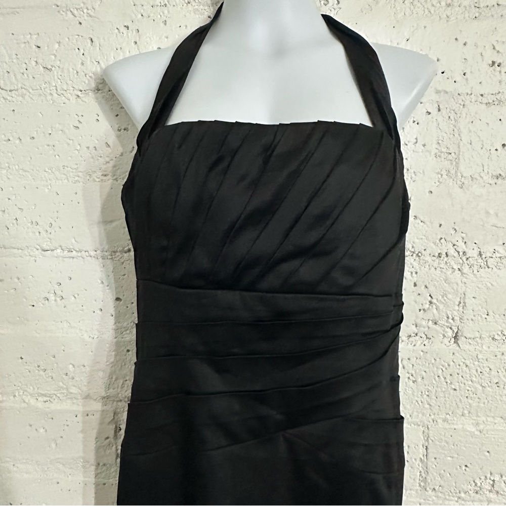 White House Black Market Womens Dress 12 Black Halter LBD Cocktail Party BC9 - Picture 2 of 5